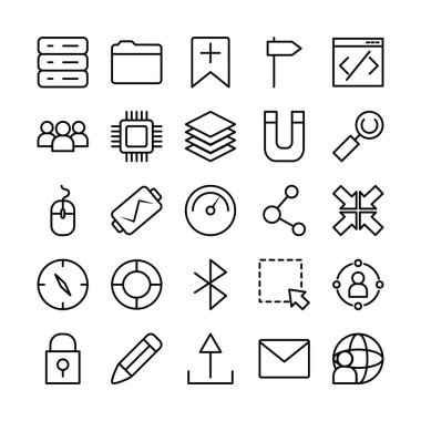 paylaşım sembolü ve kullanıcı arayüzü simgesi seti, satır biçimi