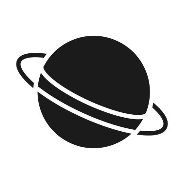 Satürn gezegen simgesi, siluet tarzı