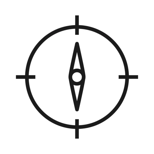 Kompass ikon bild, linje stil — Stock vektor