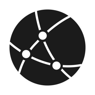 ağ noktaları olan küre, siluet biçimi