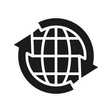 etrafında yuvarlak oklar olan global sfink, siluet biçimi