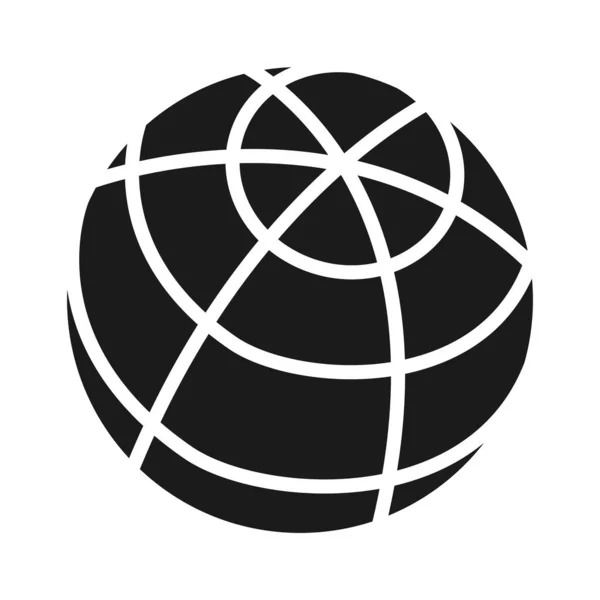 Globální ikona připojení koule, silueta styl — Stockový vektor