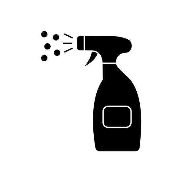 Cleaning spray bottle icon, silhouette style — Stock Vector