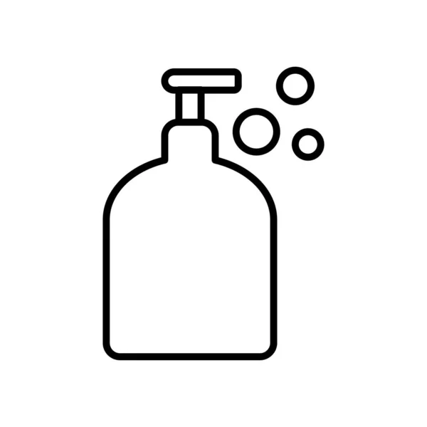 Manos jabón botella icono, estilo de línea — Vector de stock