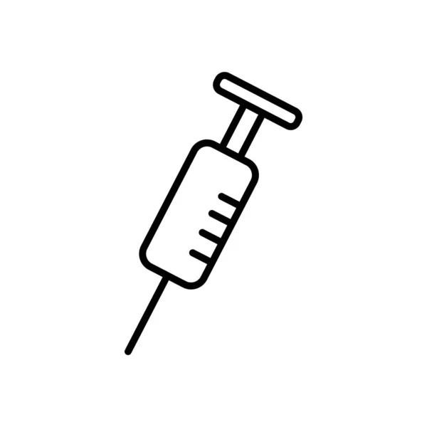 Icono de inyección de jeringa médica, estilo de línea — Archivo Imágenes Vectoriales