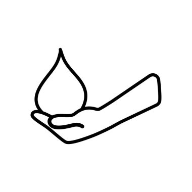 Su damlası simgesi ile el, satır biçimi