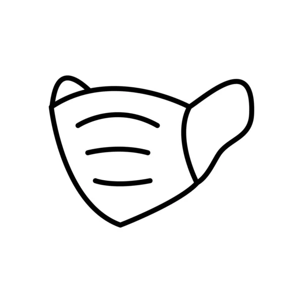 Иконка защитной медицинской маски, стиль линии — стоковый вектор