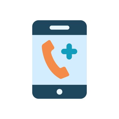 Telefon ve çapraz simge ile akıllı telefon, düz biçim