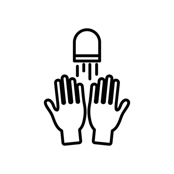 Значок рук і водяного змішувача, стиль лінії — стоковий вектор