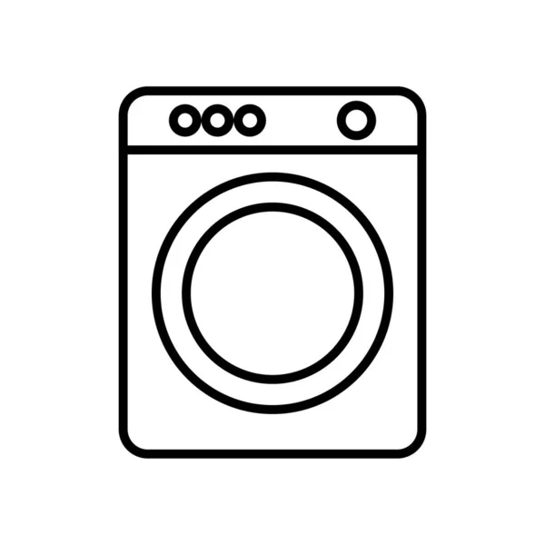 Ícone da máquina de lavar roupa, estilo de linha — Vetor de Stock