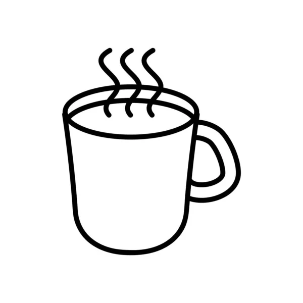 Heiße Kaffeetasse Symbol, Linie Stil — Stockvektor