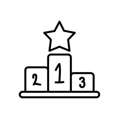 yıldız simgesiyle spor podyumu, satır biçimi