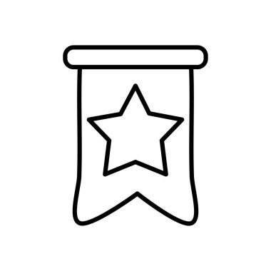 Yıldız simgesi ile flama, satır biçimi