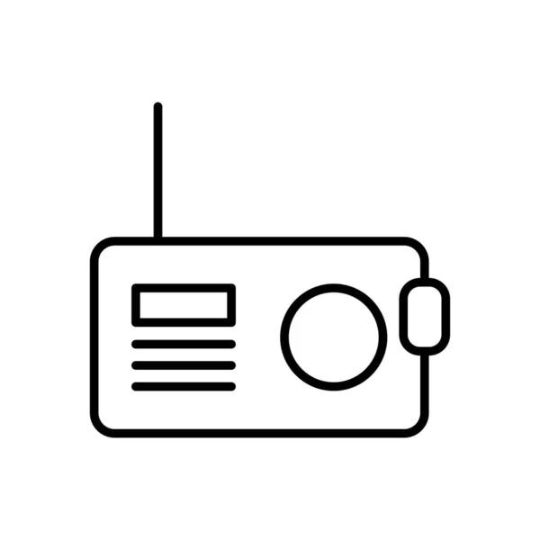 Retro radio icon, line style — Stock Vector