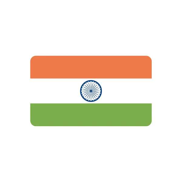 印度国旗图标，扁平风格 — 图库矢量图片