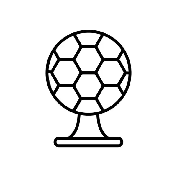 Icono de trofeo de pelota de fútbol, estilo línea — Archivo Imágenes Vectoriales