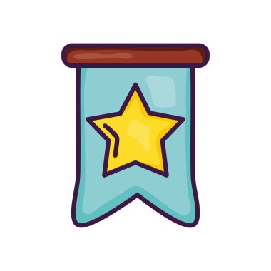 Yıldız simgesi ile flama, çizgi renk biçimi