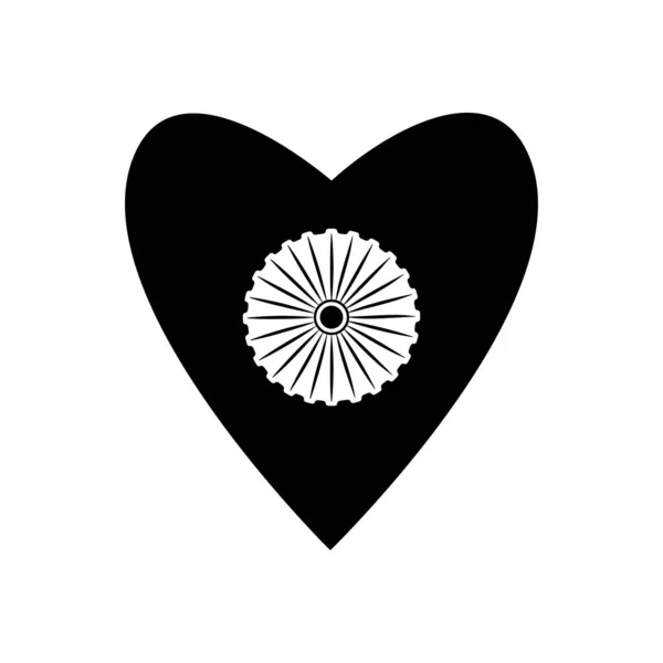 Καρδιά με ινδική σημαία σχεδιασμό, στυλ σιλουέτα — Διανυσματικό Αρχείο