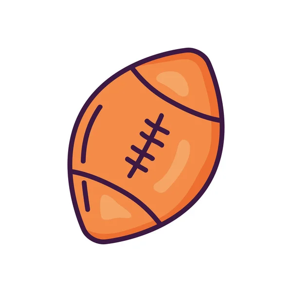 American football ball icon, line color style — Stock Vector