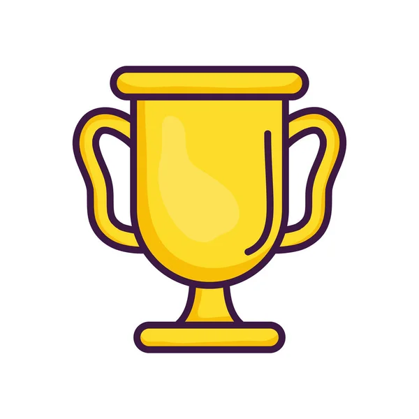 Trofeo taza icono, estilo de color de línea — Vector de stock