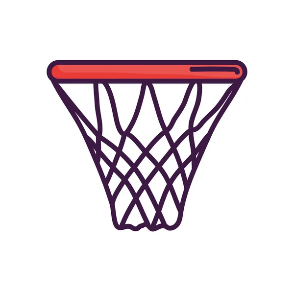 Ícone de aro de basquete, estilo de cor de linha — Vetor de Stock
