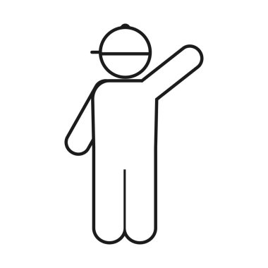 pictogram boy el sallama simgesi, satır biçimi