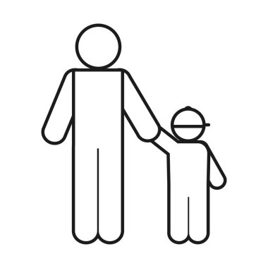 Piktogramcı çocuk, çizgi stili.