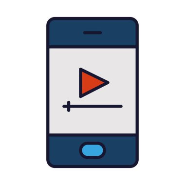 ekranda, satırda ve doldurma biçiminde video oynatıcısı olan akıllı telefon