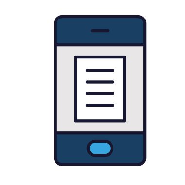 Çevrimiçi eğitim kavramı, ekranda belge dosyası olan akıllı telefon, satır ve doldurma biçimi