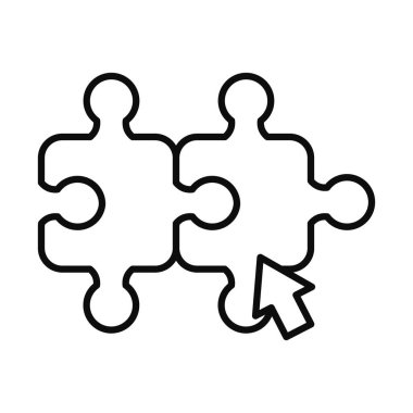 Çevrimiçi eğitim kavramı, ok imleci yapboz, satır biçimi