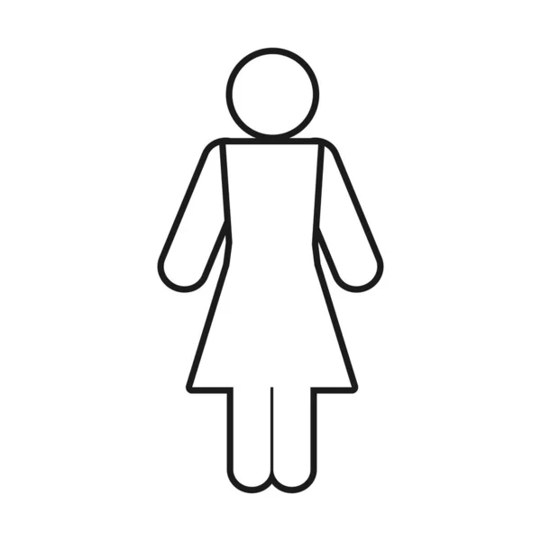 Pictogramme femme icône, style ligne — Image vectorielle