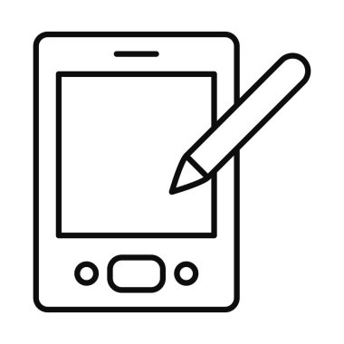 kalem simgesi olan akıllı telefon, satır biçimi