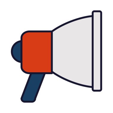 megafon aygıtı simgesi, satır ve dolum biçimi