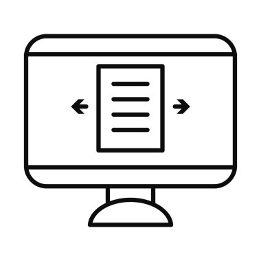 Çevrimiçi eğitim kavramı, ekranda belge sayfası olan bilgisayar, satır biçimi