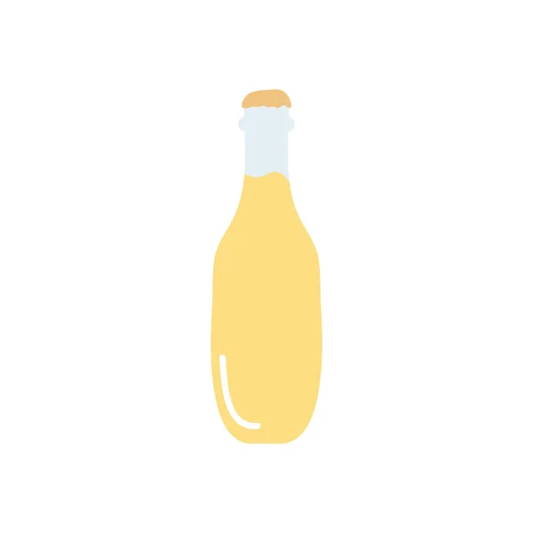 Icône bouteille de bière, style plat — Image vectorielle