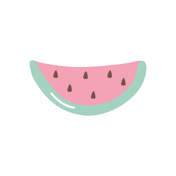 Wassermelone Frucht Ikone, flacher Stil — Stockvektor