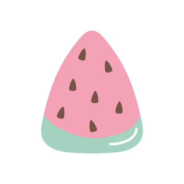 Wassermelonenscheiben-Symbol, flacher Stil — Stockvektor
