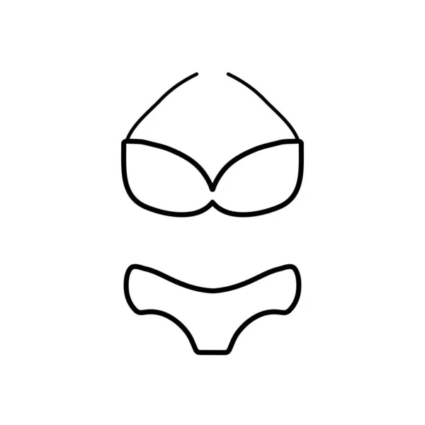 Icono del bikini de verano, estilo de línea — Archivo Imágenes Vectoriales