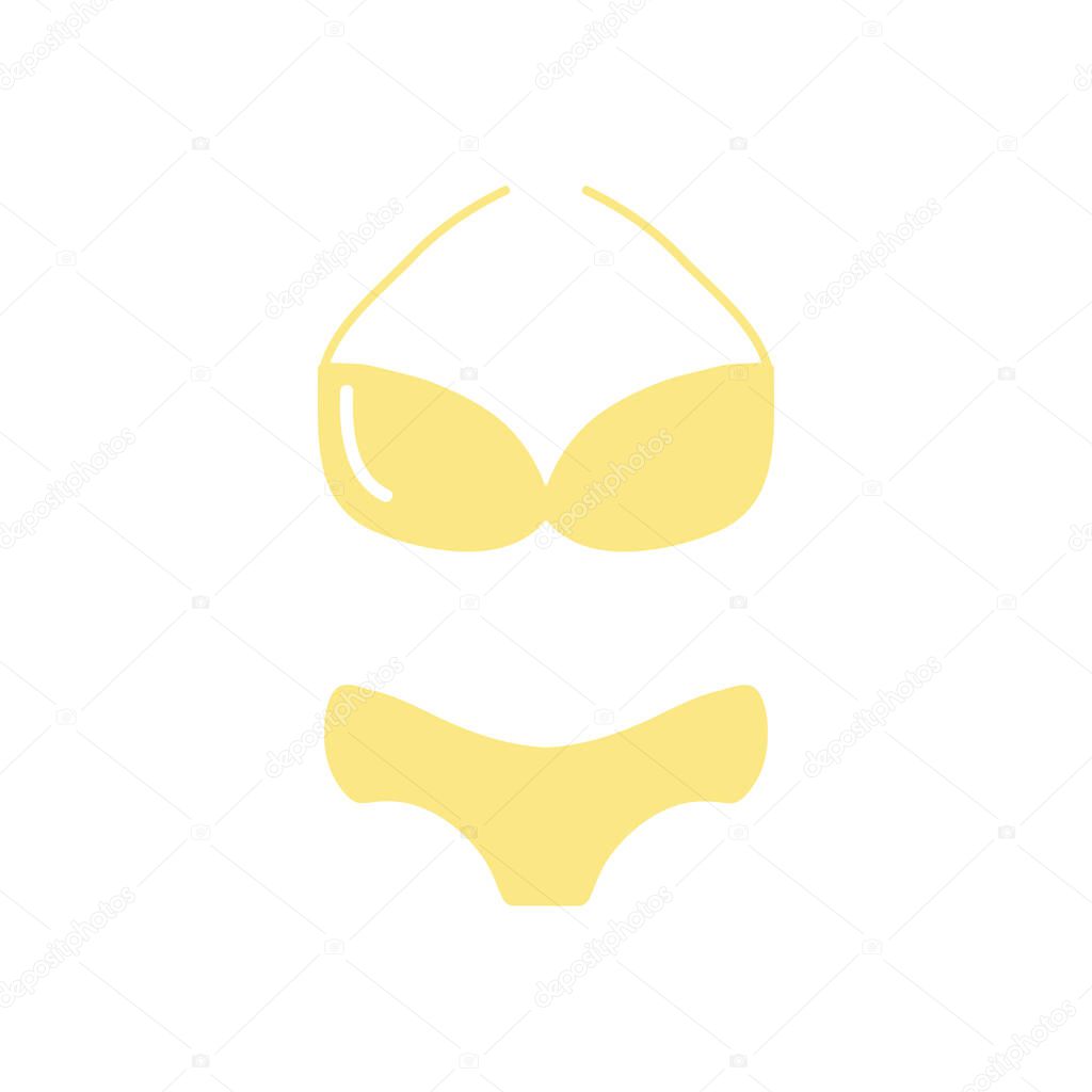 summer bikini icon, flat style