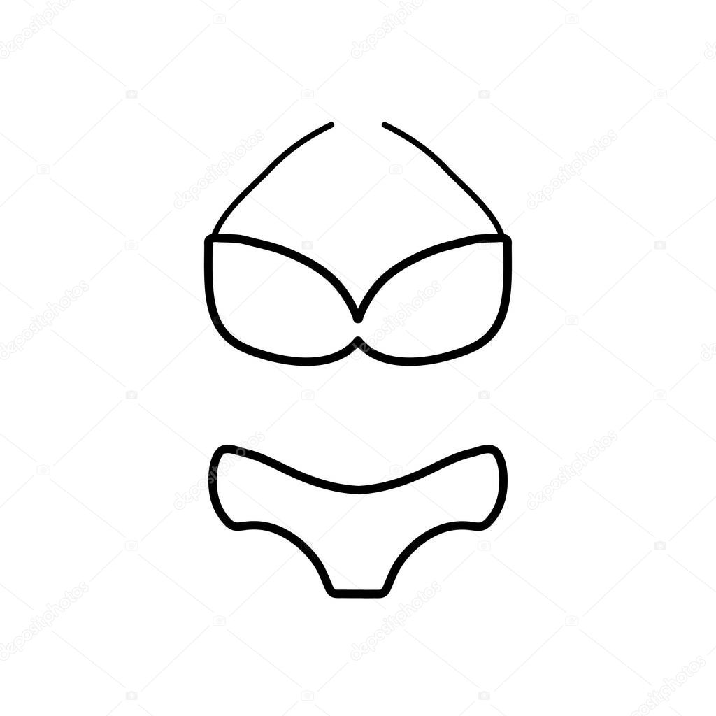 summer bikini icon, line style