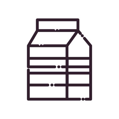 İzole edilmiş süt kutusu çizgisi biçim vektör tasarımı