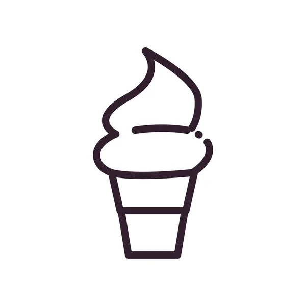 따로 분리 된 아이스크림 라인 스타일 아이콘 벡터 디자인 — 스톡 벡터