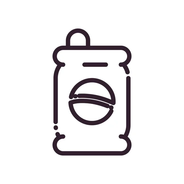 Isolated soda can drink line style icon vector design — Stok Vektör