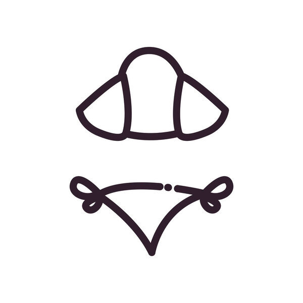Summer bikini line style icon vector design