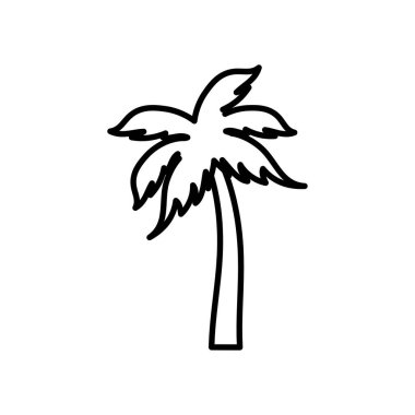 tropikal palmiye simgesi, çizgi biçimi