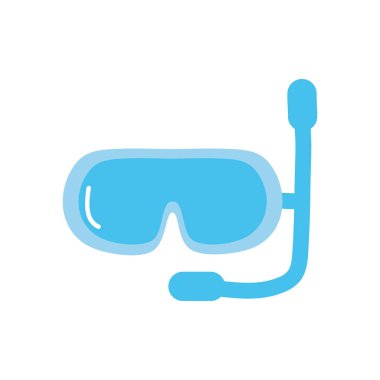 Şnorkel maskesi simgesi, düz stil