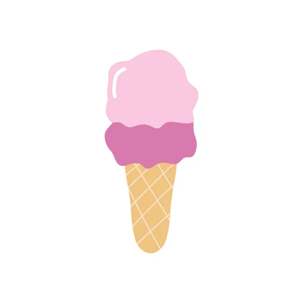 Icono de cono de helado, estilo plano — Archivo Imágenes Vectoriales