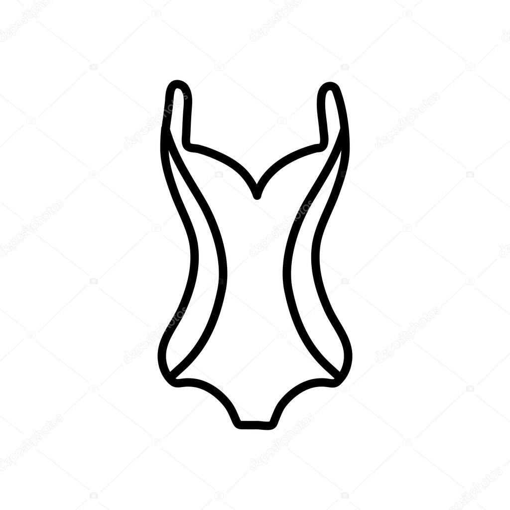 women swimsuit icon, line style