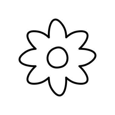 güzel çiçek ikonu, çizgi tarzı