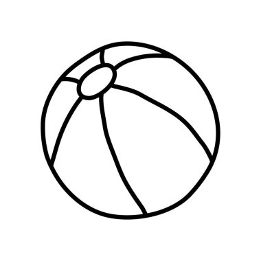 Yaz konsepti, bilardo topu ikonu, çizgi tarzı